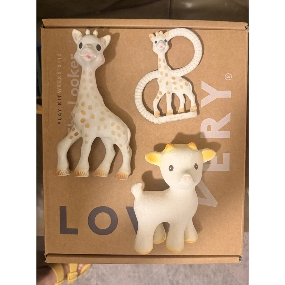 Vulli Sophie la Girafe Large & Small & Goat Natural Rubber Teething Toy lot